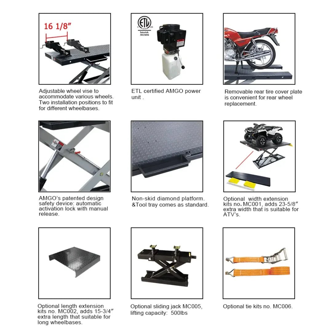 Amgo MC-1200 Motorcycle & Atv Lift - Image 2