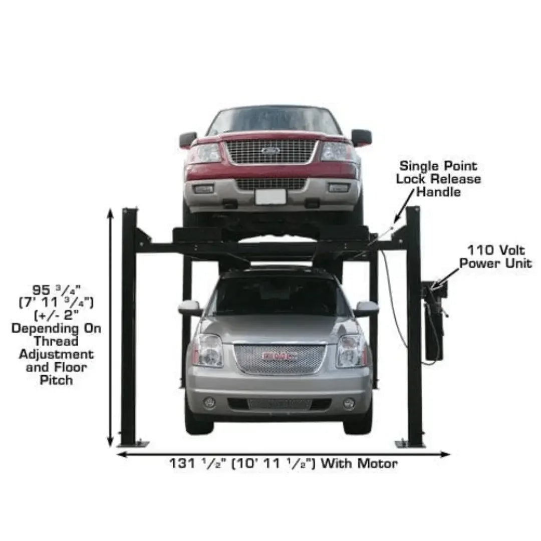 Atlas Garage Extra Tall/Extra Wide Portable Lift | Heavy Duty 4-Post Lift - Image 6