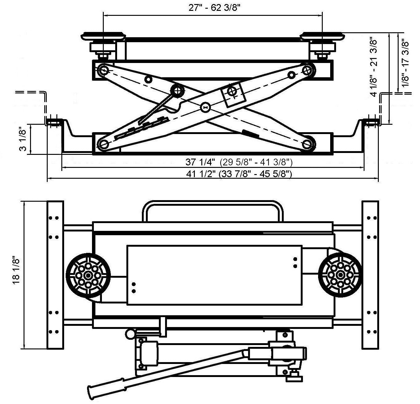 APlusLift 4000LB Air Operated Sliding Bridge Jack ABJ-40 - Image 3